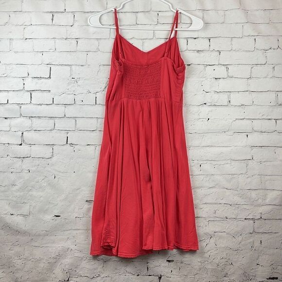 Old Navy Dress Womens Small S Skater Flare Sleeveless Knee Length Coral Orange - Picture 7 of 9